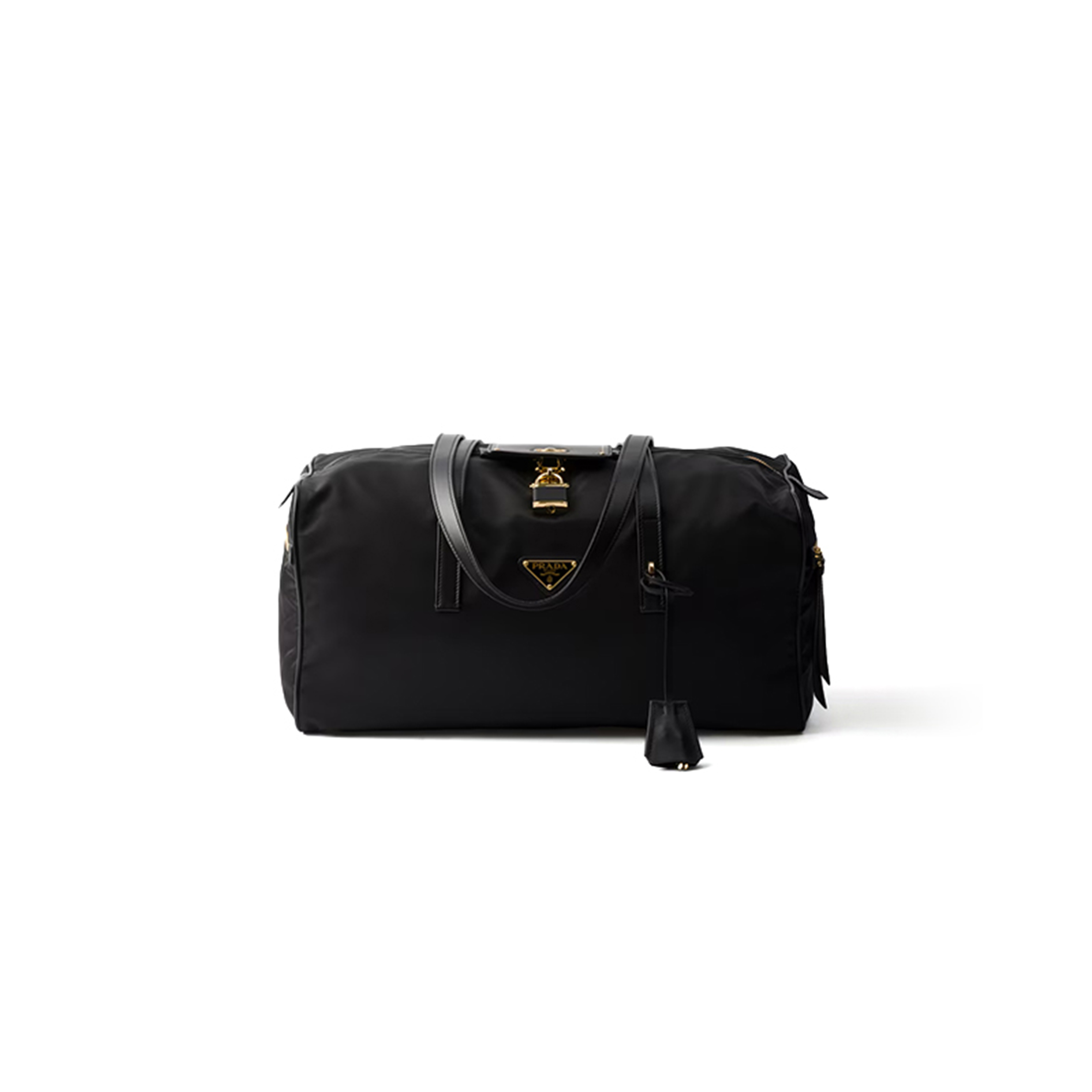 PRADA LARGE RE-NYLON TOP-HANDLE BAG WITH PADLOCK 1BB135 (40*21*20cm)